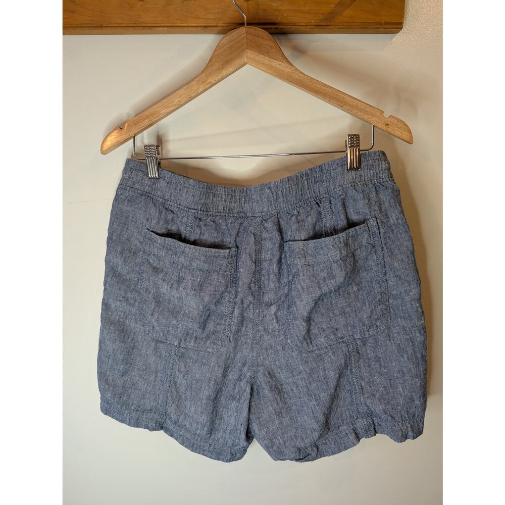 L.L. Bean Women's Gray Drawstring Linen-Blend Shorts - Picture 4 of 6